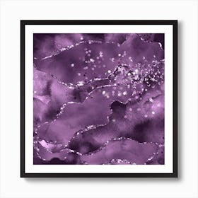 Purple Starry Agate Texture 03 Art Print