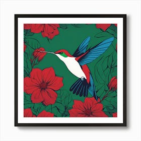 Humming bird VECTOR ART Art Print