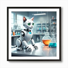 Robot Cat Online Art Print