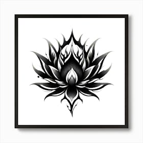 Lotus Flower Tattoo Design Art Print