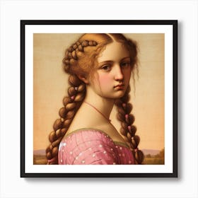 Girl With Braids Art Print