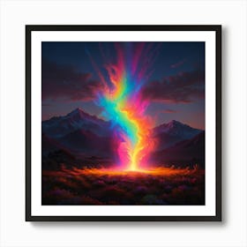 Rainbow Fire Art Print