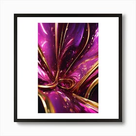 Abstract Purple And Gold 1 Art Print