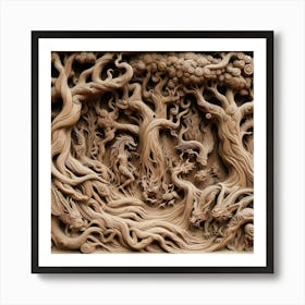 Chinese Wood Carving 1 Art Print