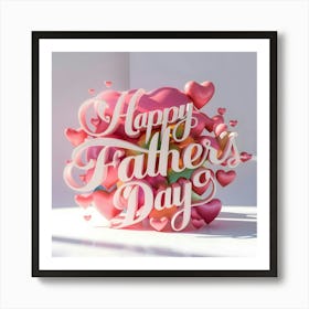 Happy Father'S Day card with bouquet Art Print