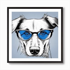 Dog With Glasses 6 Art Print