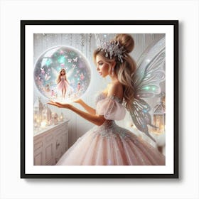 Fairy Princess & the Snow Globe 7 Art Print