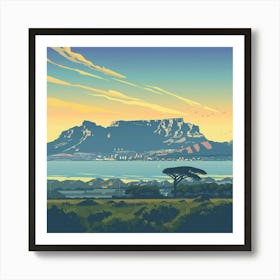 A Table Mountain In Cape Town Vector Design Illu 1720033839 4 Art Print