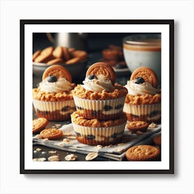 Oatmeal Cookie Cupcakes Art Print