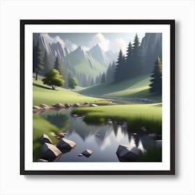 Landscape Painting 112 Art Print