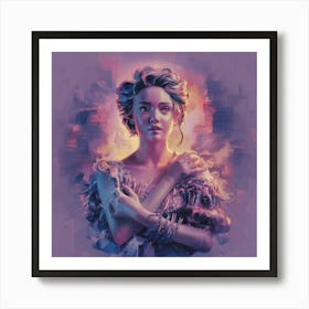 Woman In A Purple Dress Art Print