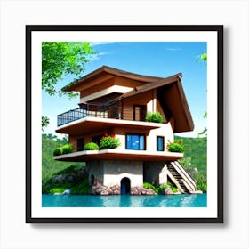 House On The Lake Art Print