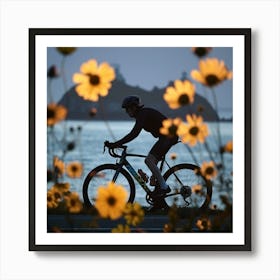 Sunset Bike Ride Art Print