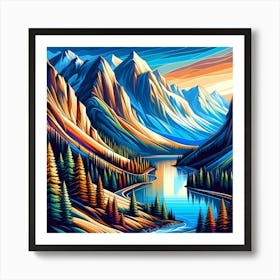 Mountain Landscape Painting 8 Art Print