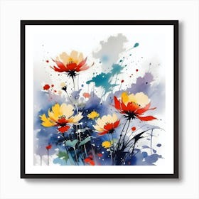 Watercolor Flowers Art Print