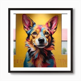 Colorful Corgi Art Print