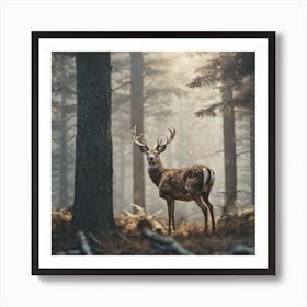 Deer In The Forest 226 Art Print