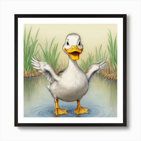 Duck In Water 7 Art Print