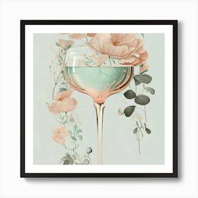 Pink Roses In A Glass 2 Art Print