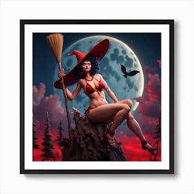 Witch On A Stump Art Print