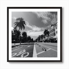 Black And White Street Scene Affiche