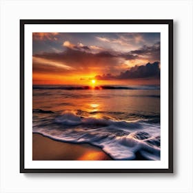 Sunset At The Beach 206 Art Print