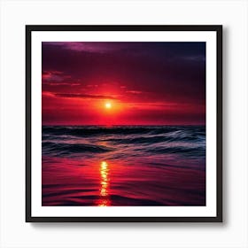 Sunset On The Beach 498 Art Print