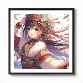 Gorgeous mountain girl Art Print