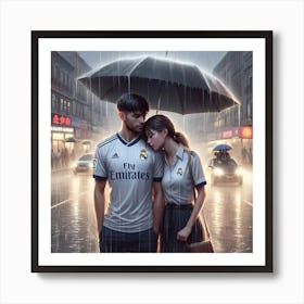 Real Madrid In The Rain Art Print