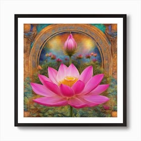 Sacred Lotus Flower 333 Art Print