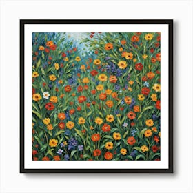 Flowers In The Garden Art Print