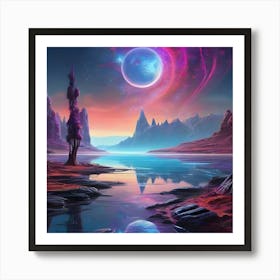 Space Landscape 4 Art Print