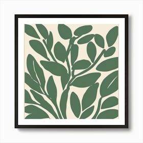 sage green boho art Art Print