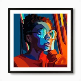 Girl With Glasses Art Print