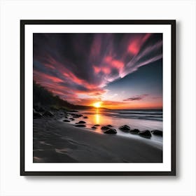 Sunset On The Beach 7 Art Print