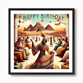 Happy Birthday Egyptian Art Print