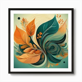 Firefly Abstract Nature Forms Design Organic Shapes Inspired By Leaves, Flowers, Or Water Ripples 1 Art Print