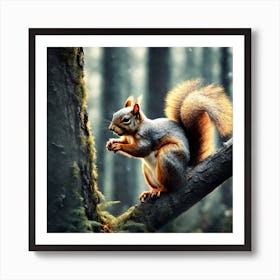 Squirrel In The Forest 56 Art Print