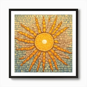 Mosaic Sun A Sun Created From A Mosaic Of Small Tiles 24 Art Print