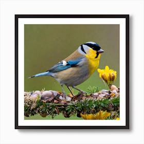 Bird Natural Wild Wildlife Tit Sparrows Sparrow Blue Red Yellow Orange Brown Wing Wings 2023 11 26t105157 Art Print