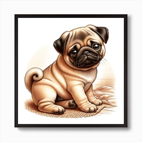 Pug Dog Art Print