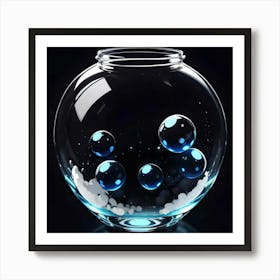 Blue Bubbles In A Bowl Art Print