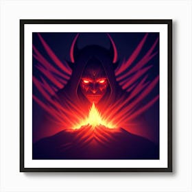 Demon With Flames Art Print