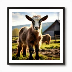 Field Domestic Agriculture Cute Nature Beautiful Rural Herd Farming Animal Farm Farm Anim (8) Art Print