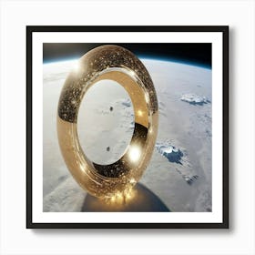 Golden Ring In Space Art Print