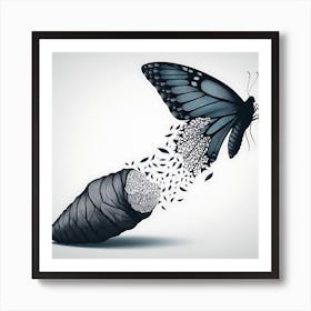 Butterfly Flying Out Of A Cocoon Art Print