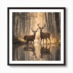 Deer In The Woods Art Print