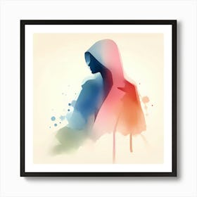 Woman In Hoodie Art Print