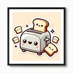 Kawaii Toaster Art Print