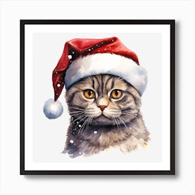 Santa Cat 6 Art Print